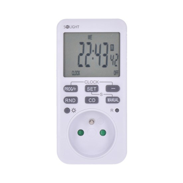 Digital Ugekontakt SOLIGHT DT33 med Stort Baggrundsbelyst LCD Display, LED Indikator, 230V/16A