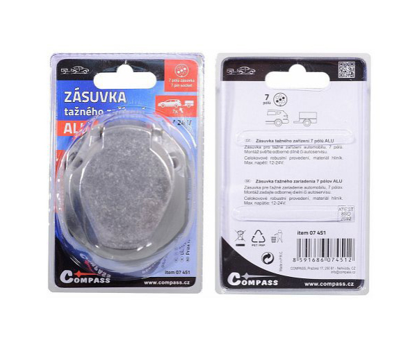 7-pin towbar socket COMPASS 07451 Alu