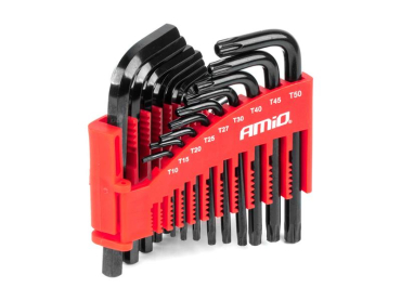 Unbrakonøglesæt AMIO 22 stk HEX og TORX 04297