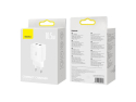 USB Adapter BASESUS Compact Hvid med 2xUSB, Universal Kompatibilitet, 100-240 V