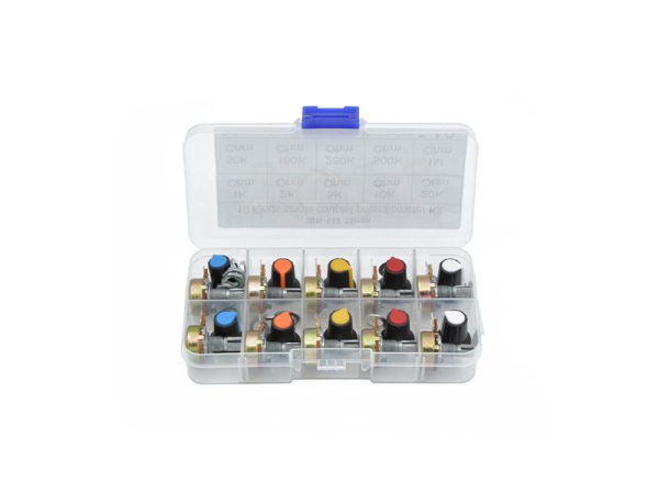 Potentiometer sæt med knapper 10 stk 1K-1M/N mono