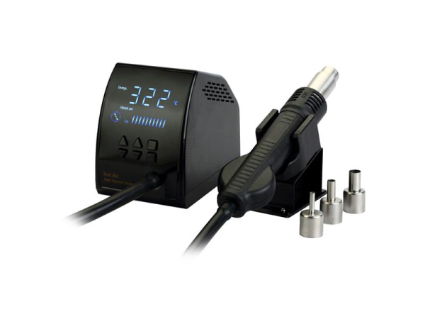 Varmeluftstation ZD-8968 TIPA, 100°C - 500°C, 300W, med LED-display og energibesparende standby-funktion