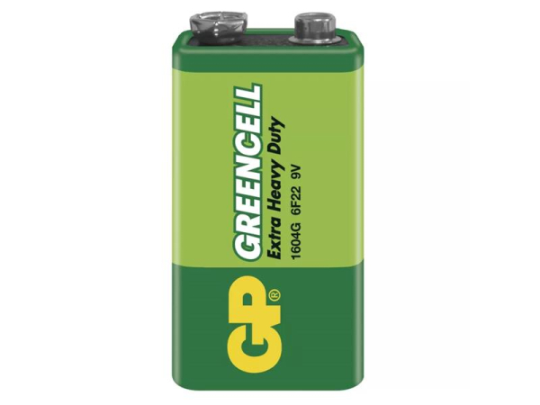 9V Zinkkloridbatteri GP Greencell 6F22 1 stk / blister