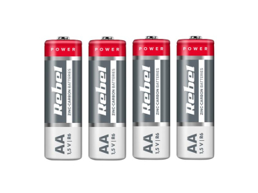 AA Batteri (R6) Zn-Cl REBEL 4 stk. 1.5V 50.5mm x 14.5mm BAT0081