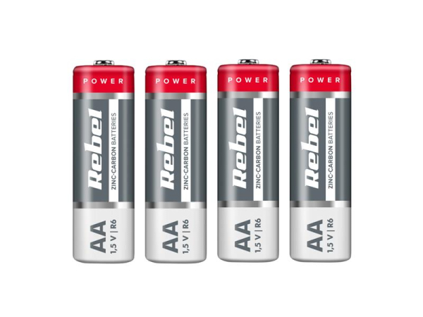 AA Batteri (R6) Zn-Cl REBEL 4 stk. 1.5V 50.5mm x 14.5mm BAT0081