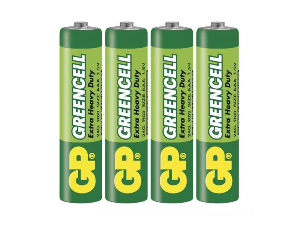 Zinkkloridbatterier AAA R03 GP Greencell 4 stk/blister 1,5V