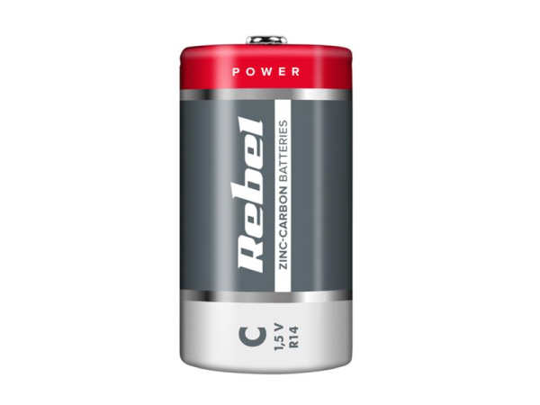 C-batteri Zn-Cl REBEL 1.5V 50mm 26.2mm 2stk BAT0083B