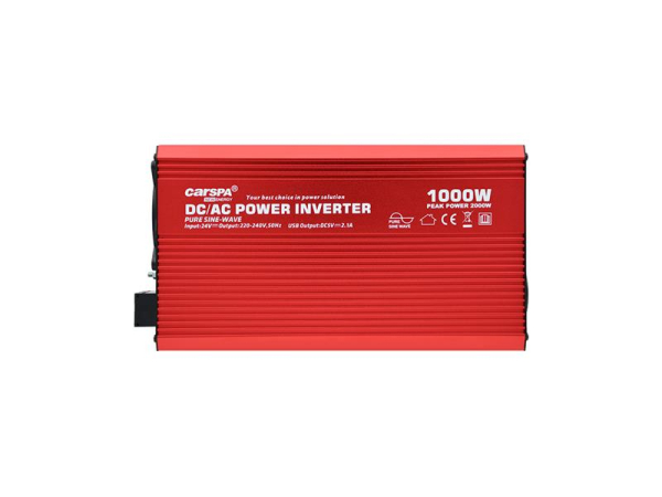 Power inverter CARSPA P1000 24V/230V 1000W pure sine wave USB