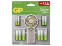 Battery AA / AAA alkaline GP Super 24pcs + hand fan