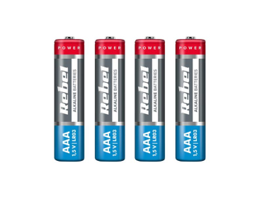 Battery AAA (R03) alkaline REBEL Alkaline 4pcs / shrink BAT0060