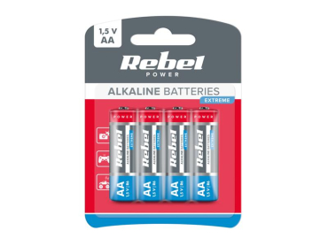 Battery AA (R6) alkaline REBEL EXTREME Alkaline Power 4BP BAT0097B