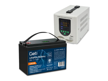 Backup power GETI GEP500LF sinus 500W (800VA) + LiFePO4 battery 100Ah