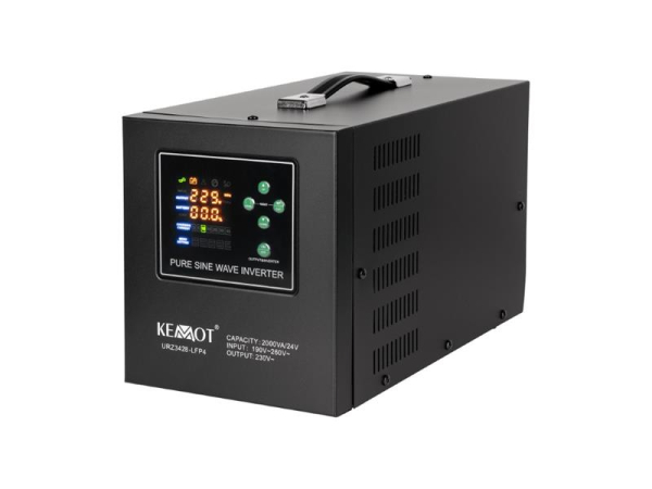 Backup power supply KEMOT PROsinus-2000/24-LFP4 24V 230V 2000VA 1400W Black URZ3428-LFP4