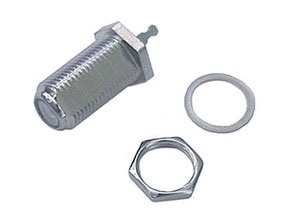 F panel socket with nut, length 16mm