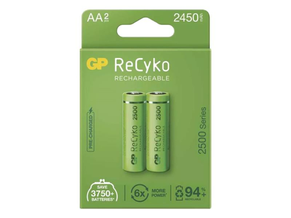 Battery AA (R6) rechargeable 1,2V/2450mAh GP Recyko  2pcs