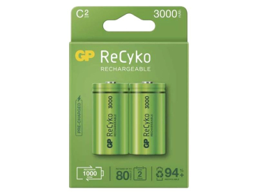 Battery C (R14) rechargeable 1,2V/3000mAh GP Recyko 2pcs