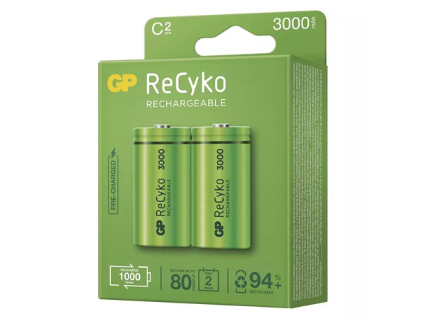 Battery C (R14) rechargeable 1,2V/3000mAh GP Recyko 2pcs