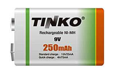 Battery 6F22 rechargeable 9V/250mAh TINKO NiMH