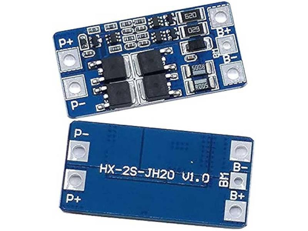 Protection circuit and balancer for 2 Li-Ion 18650 cells, current up to 10A