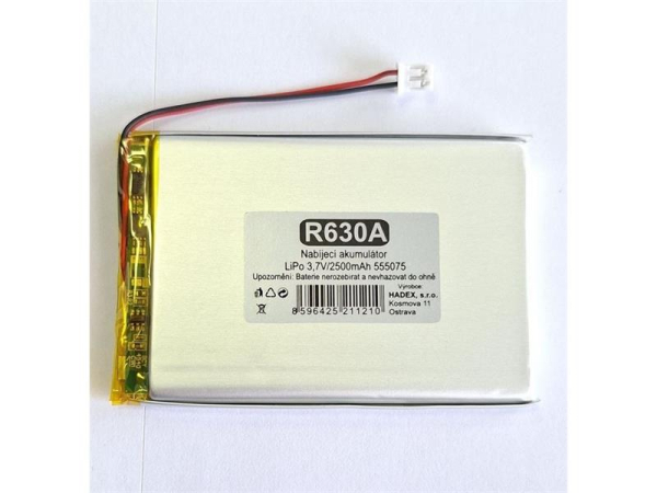 Rechargeable LiPo battery 3,7V/2500mAh 555075