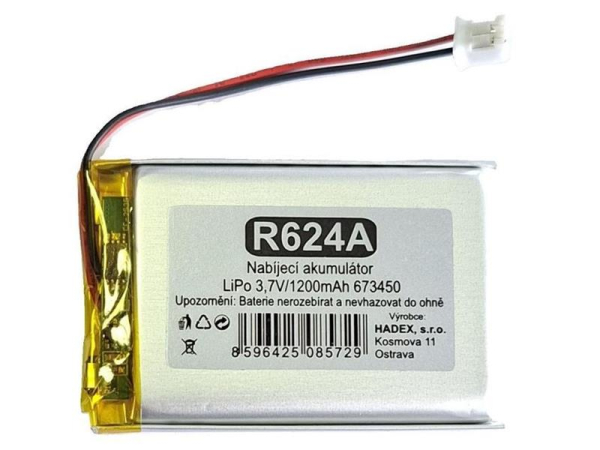 Genopladeligt LiPo-batteri 3,7V 1200mAh (HADEX)