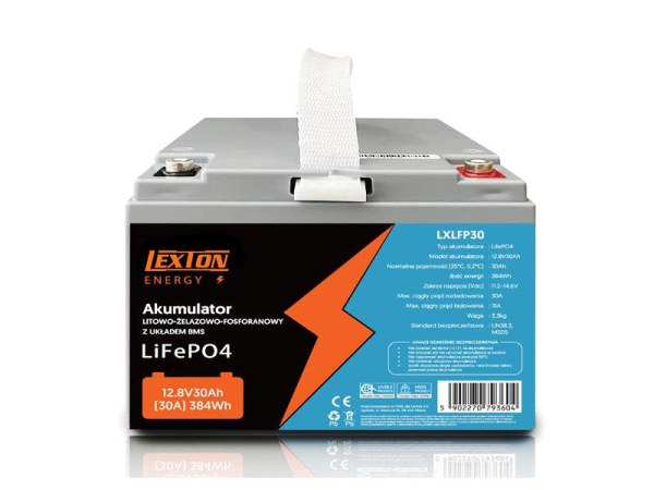 LiFePO4 12.8V 30Ah battery LEXTON LXLFP30 with BMS