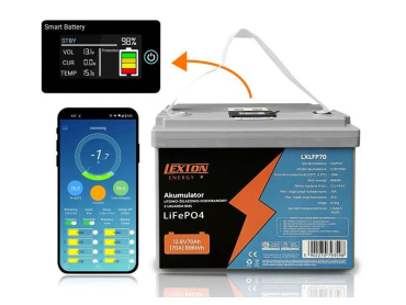 LiFePO4 12.8V 70Ah LEXTON LXLFP70 battery with BMS