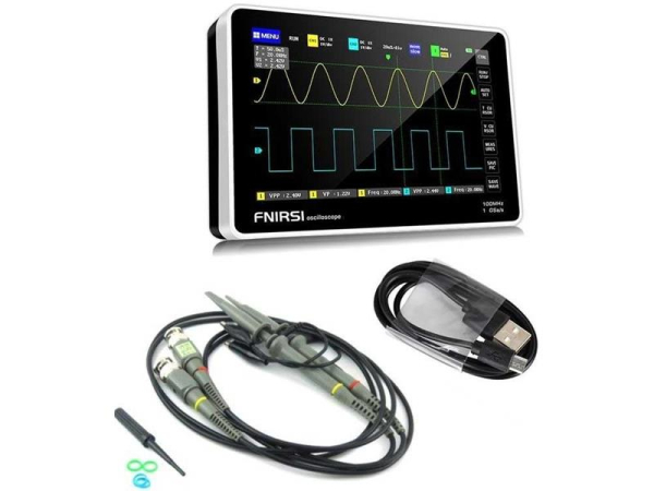 FNIRSI 1013D oscilloscope with 7" TFT LCD touch display.