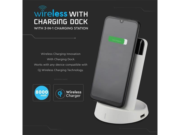 PowerBank V-TAC VT-3509 8000mAh 3in1