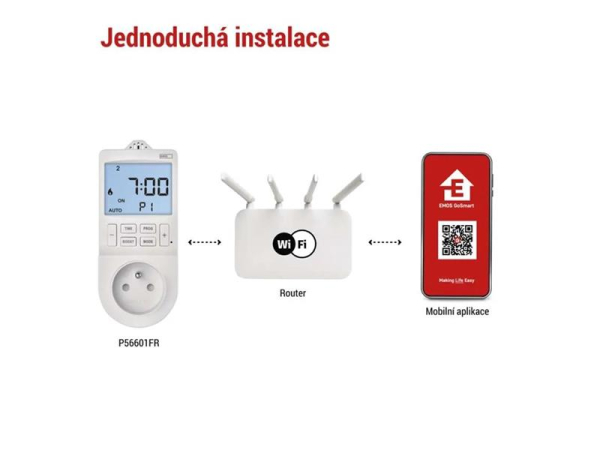 EMOS smart thermostat for socket with 2-in-1 digital timer function with WiFi
