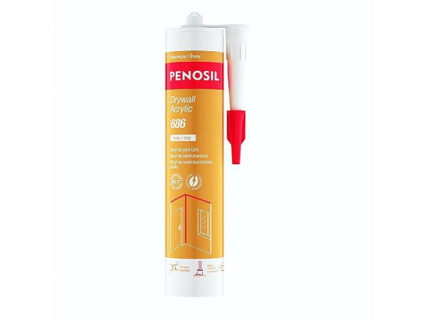 Acrylic putty for plasterboard PENOSIL 686 white 280ml