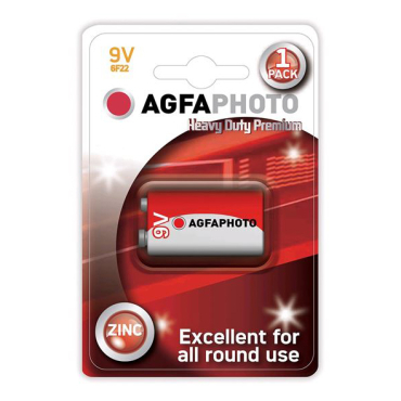 Battery 6F22 (9V) Zn AGFAPHOTO 1pc / blister