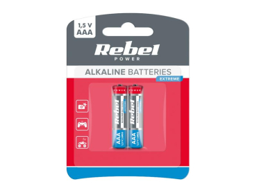 Battery AAA (R03) alkaline REBEL EXTREME Alkaline Power 2pcs / blister BAT0090B