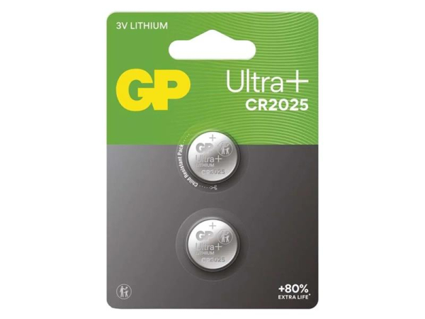 Battery CR2025 GP Ultra Plus Lithium 2pcs