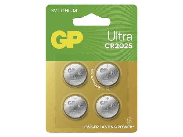 Battery CR2025 GP Ultra Lithium 4pcs