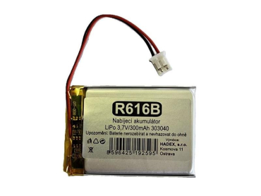 Rechargeable LiPo battery 3,7V/300mAh 303040 HADEX