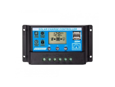 Solar controller PWM 12-24V/30A+USB for Pb batteries, LiFePO4, Li-ion
