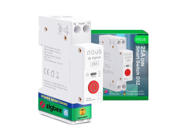 Smart switch NOUS D3Z ZigBee Tuya DIN 25A