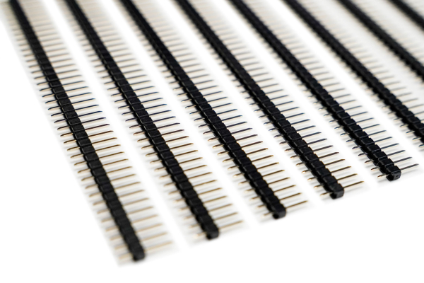 0.1" 2.54mm, lige, sort, 10 stk
