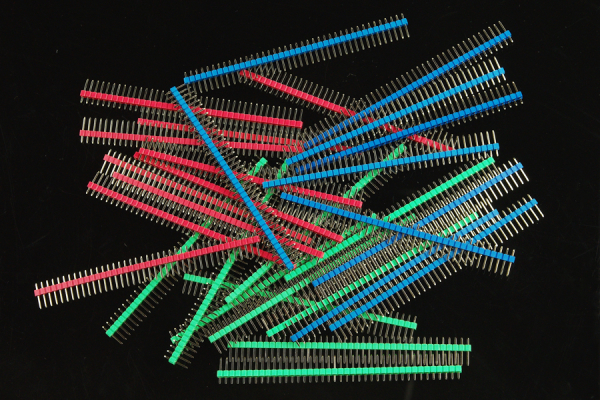 Arduino Male Pin Headers, 0.1″ 2.54 mm Straight Red, 10PCS