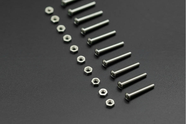 Screw M3x20, 10 Sets, Low Profile Hex Head, Secure Mounting