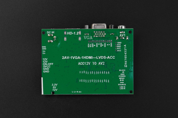 10.1 Inch Display, 1280x800 IPS HDMI, VGA, AV, Compatible with Raspberry Pi, LattePanda