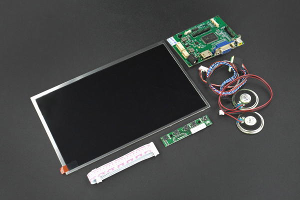 10.1 Inch Display, 1280x800 IPS HDMI, VGA, AV, Compatible with Raspberry Pi, LattePanda