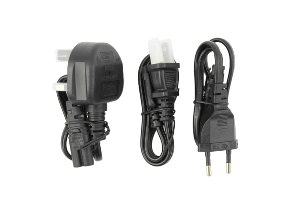 AC/DC-adapter med US/EU/UK-stik