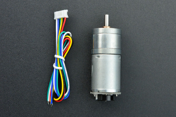 DC Motor 12V, 350RPM w/Encoder, 34:1 Gearbox, 374 Hall Feedback