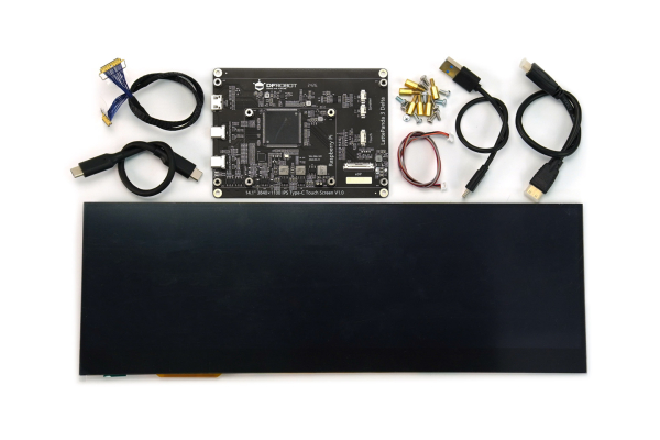 Display, 14" 4K IPS Bar Touch Display, kompatibel med Raspberry Pi 5, 4B, LattePanda Sigma, Delta.