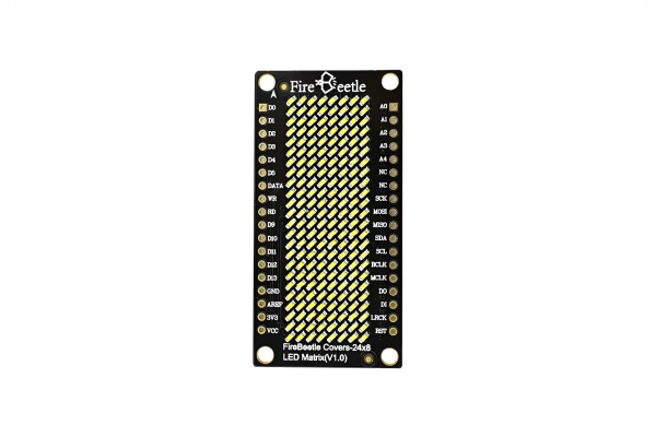 LED Matrix 24×8 (White) - FireBeetle Covers, Low-Power, Scrolling, HT1632C
