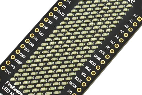 LED Matrix 24×8 (Yellow) - FireBeetle Covers, Low-Power, Scrolling Display