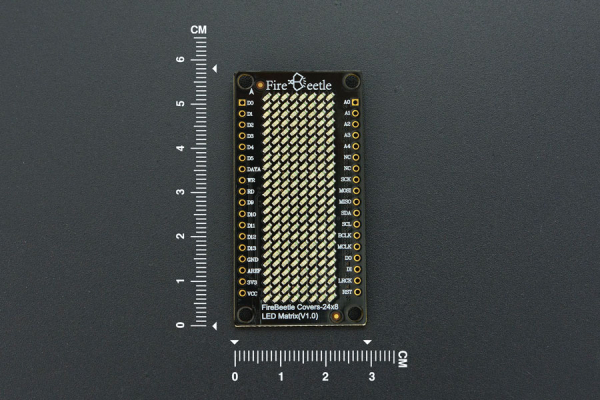 LED Matrix 24×8 (Yellow) - FireBeetle Covers, Low-Power, Scrolling Display