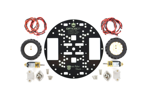 Robot Chassis 2WD miniQ, High-Speed Metal Gear Motors, Easy Assembly